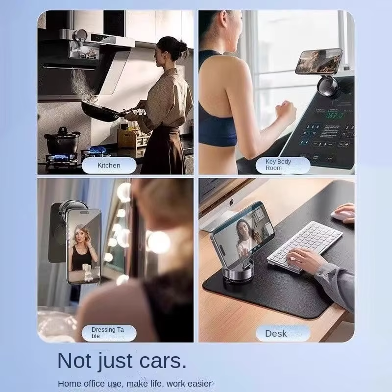 “Magnetic Phone Holder with Vacuum Grip Full 360° Control.”